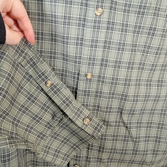 ROWM Shirt 2XB Snap Closure Long Sleeve Plaid Check Collar New NWT Green Big - Picture 4 of 7